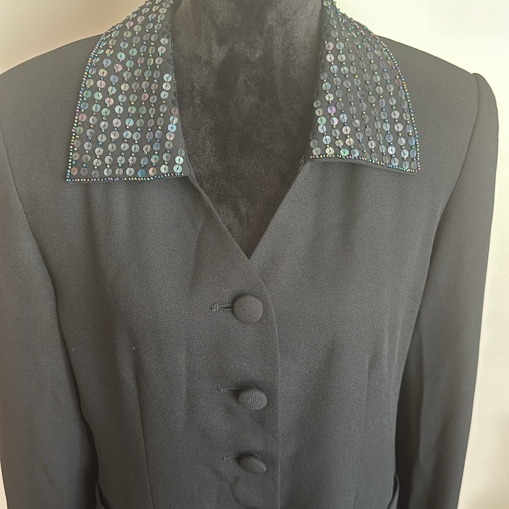 Clio Black Sequin Collar & Cuffs Jacket - Picture 5 of 13